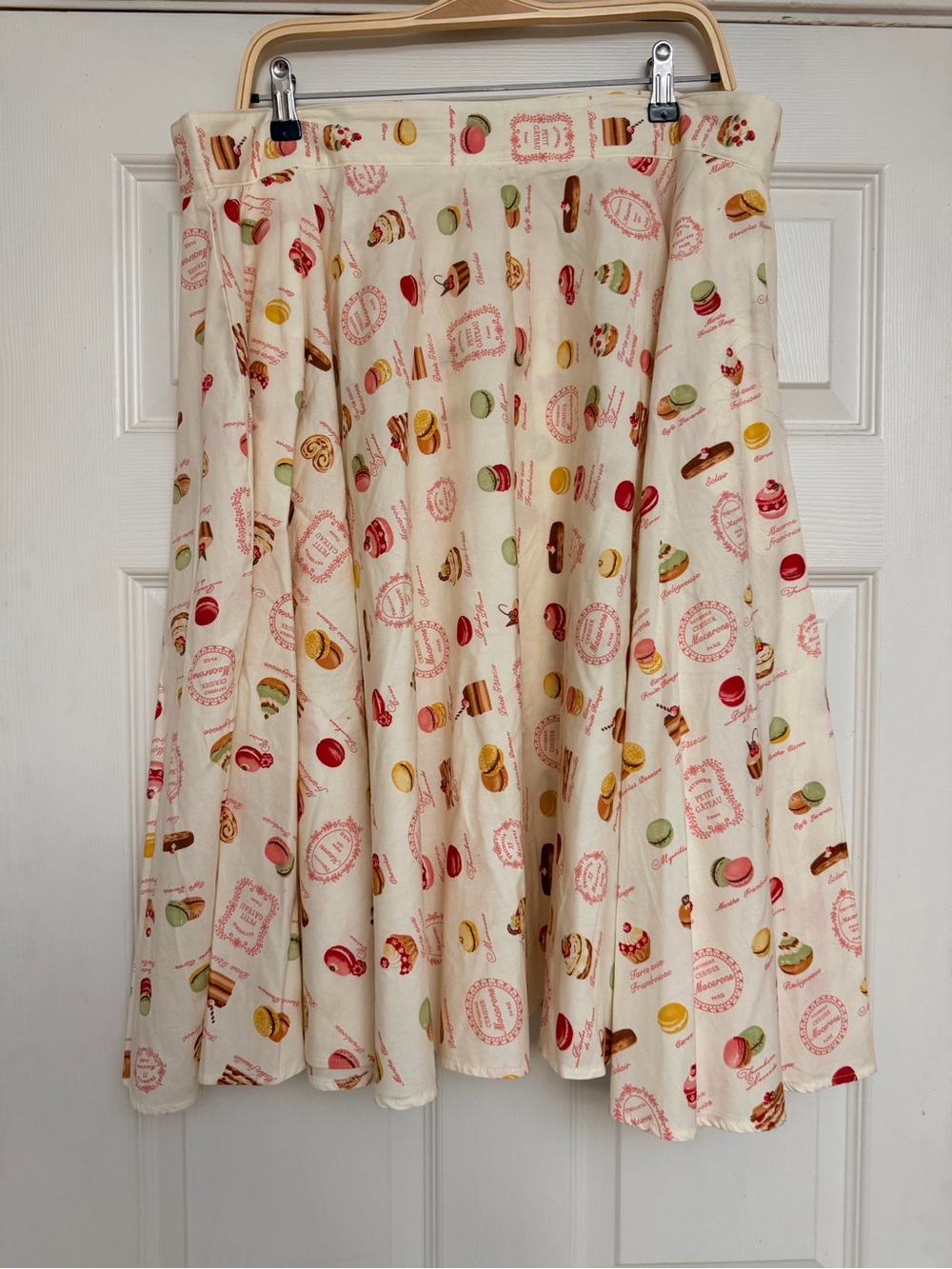Miss Candyfloss Cream Macaron Print A-Line Skirt